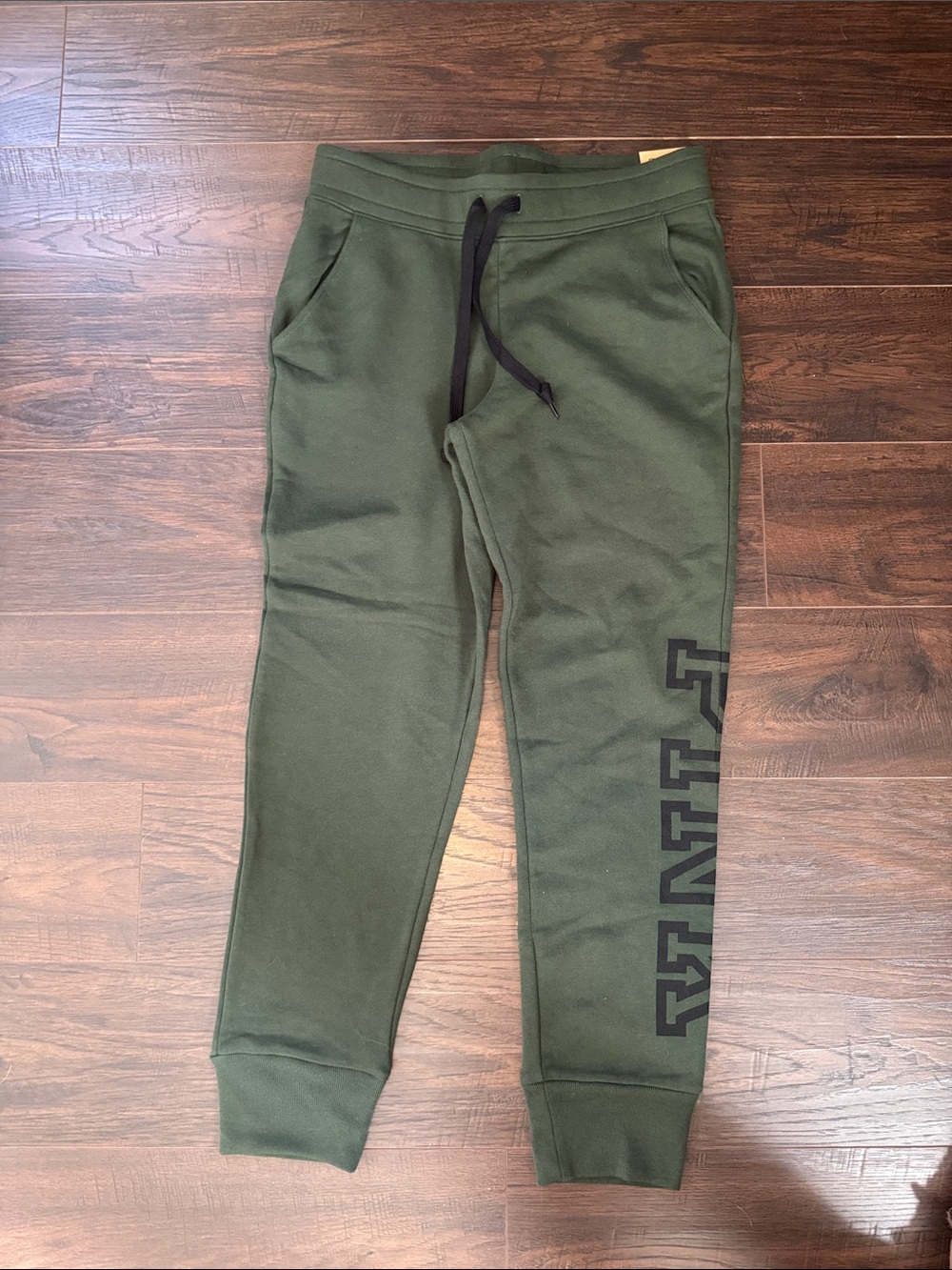PINK Olive Green Jogger Pants with Side Graphics